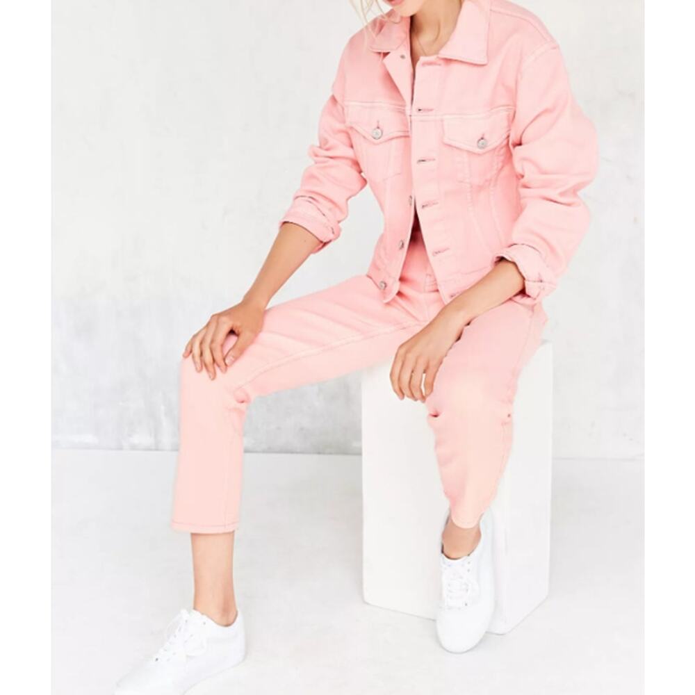 Urban Outfitters BDG Girlfriend Monochrome High Rise Jean in Pink